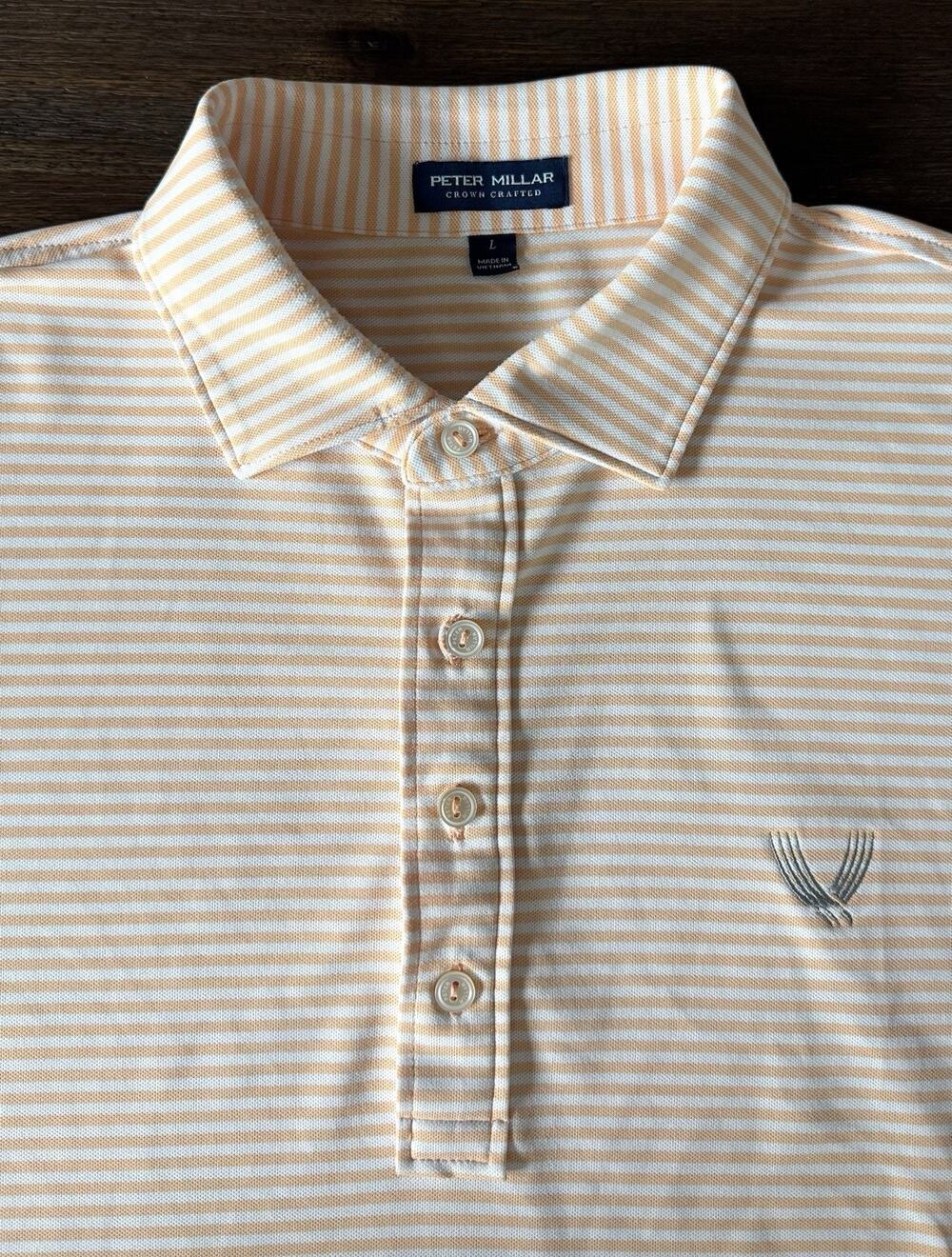 Peter Millar Crown Crafted Shirt Mens Large Polo Golf Club Performance Peach